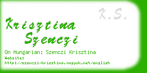 krisztina szenczi business card